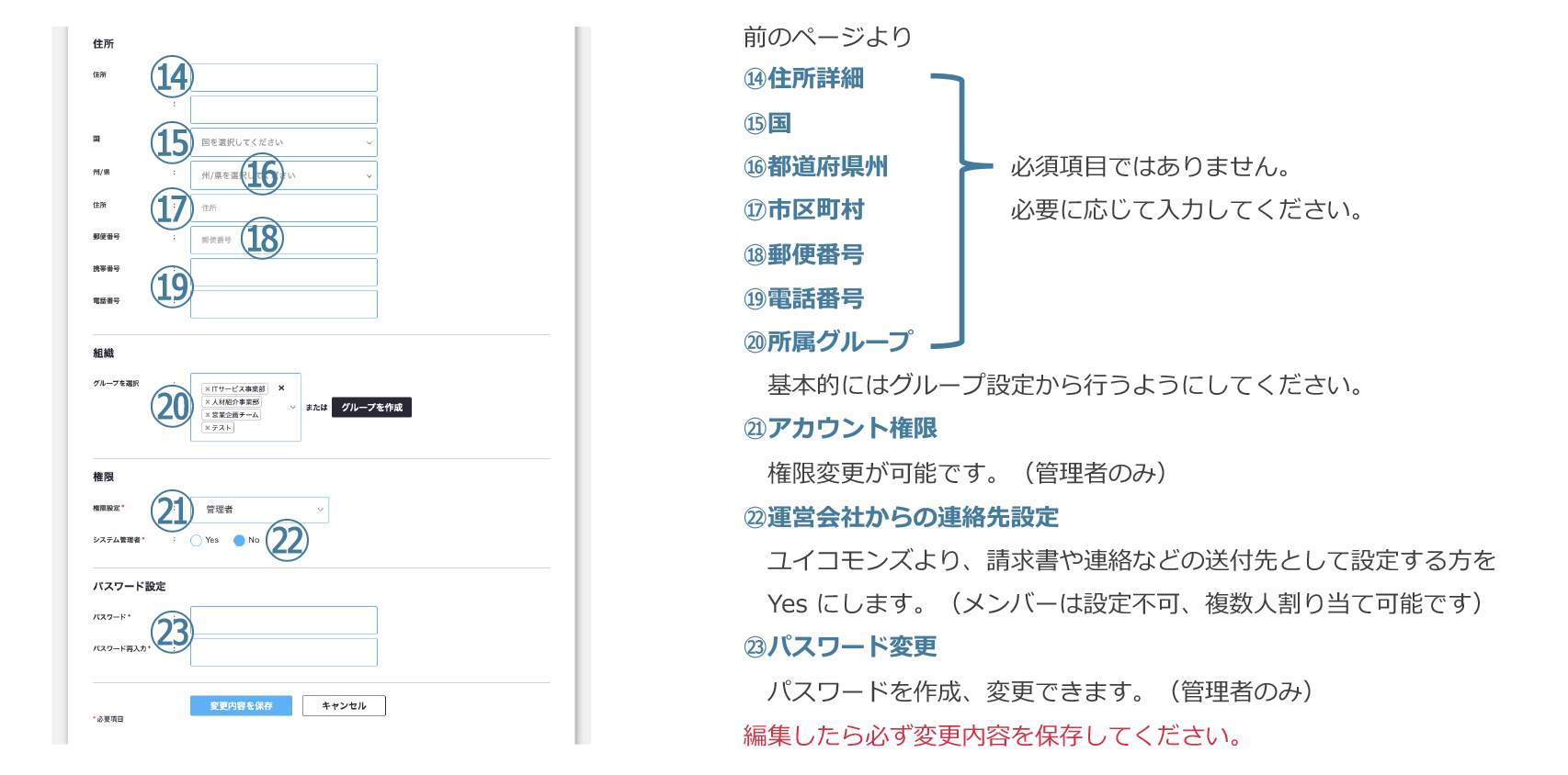 ユーザーデータ編集