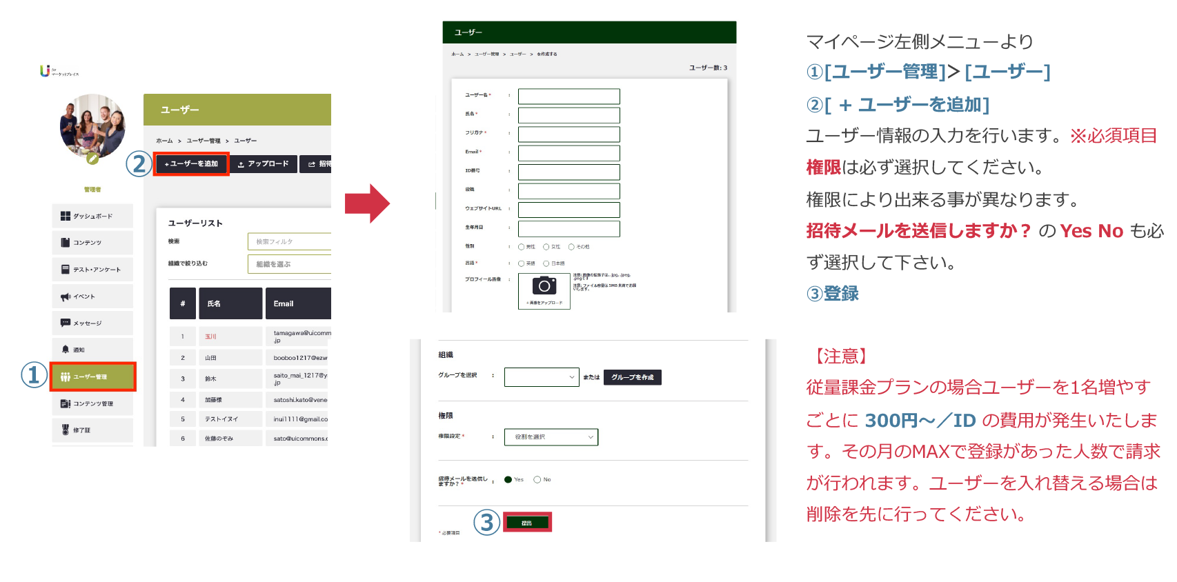 ユーザーの登録~個別設定編~