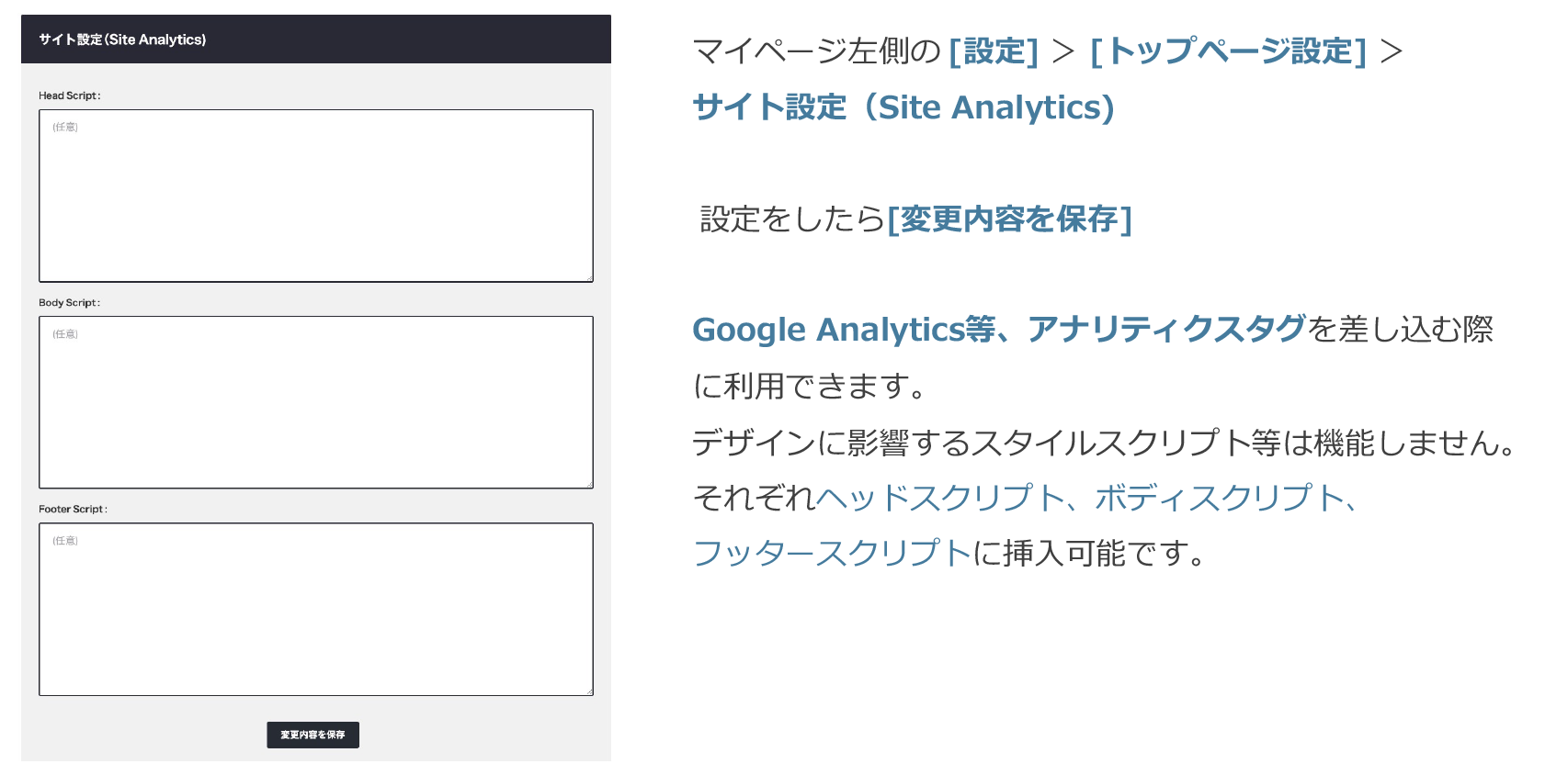 スクリプトの設定