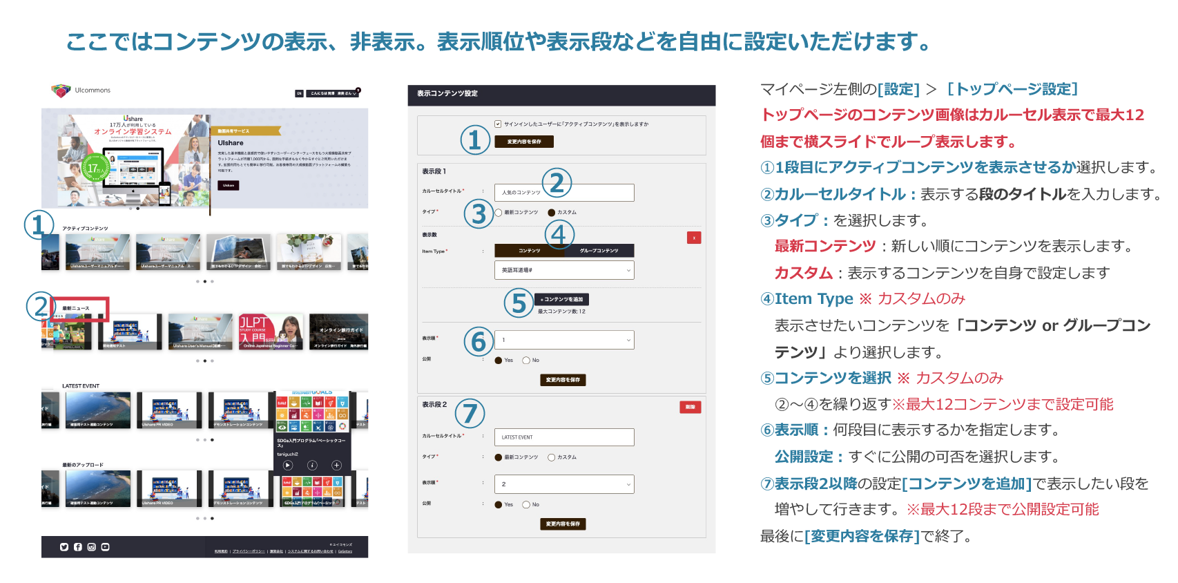 トップページの作成〜コンテンツの表⽰設定〜