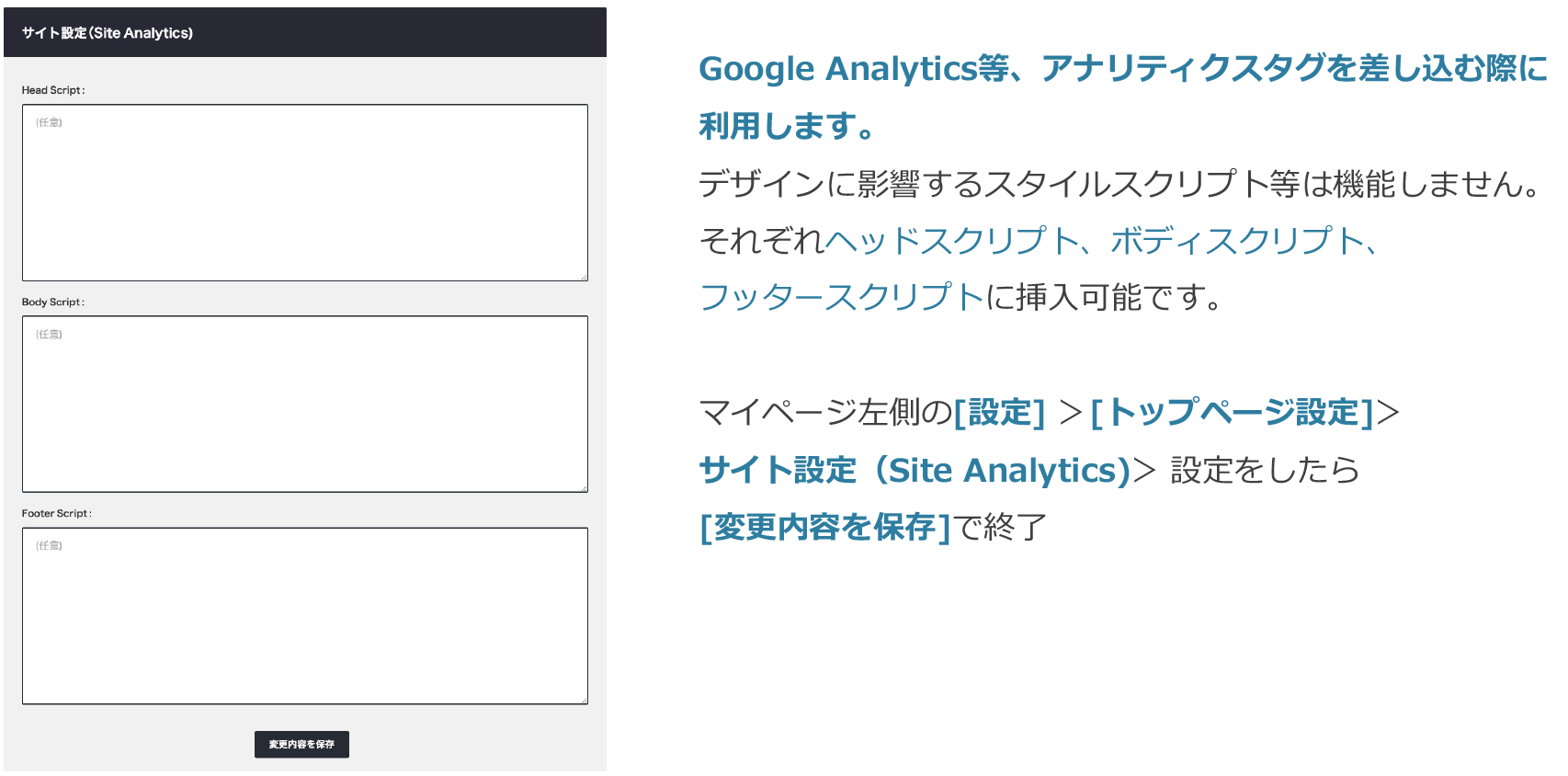 スクリプトの設定